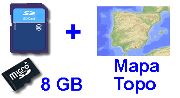 Tar 8 Gb + Mapa Topográfico de España GPS Garmin eTrex 35 - 25 Touch - 30x - 20x
