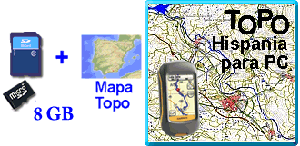 GPS Garmin Topografico de España PC + Tarjeta 8 Gb
